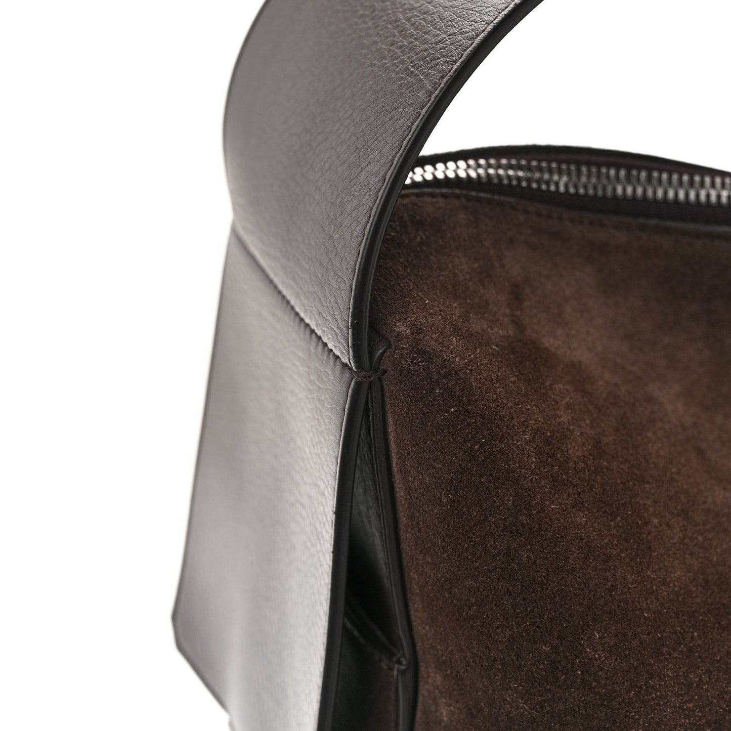 Suede Calfskin Gancini Twins Slouchy Crossbody Bag Brown