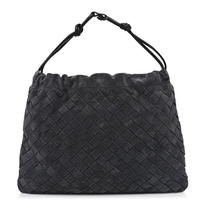 Suede Calfskin Intrecciato Medium Dustbag Grey