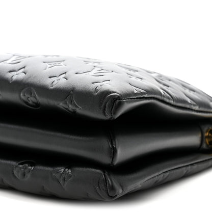 Lambskin Embossed Monogram Coussin PM Black