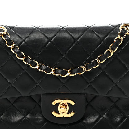 Lambskin Quilted Small Double Flap Black