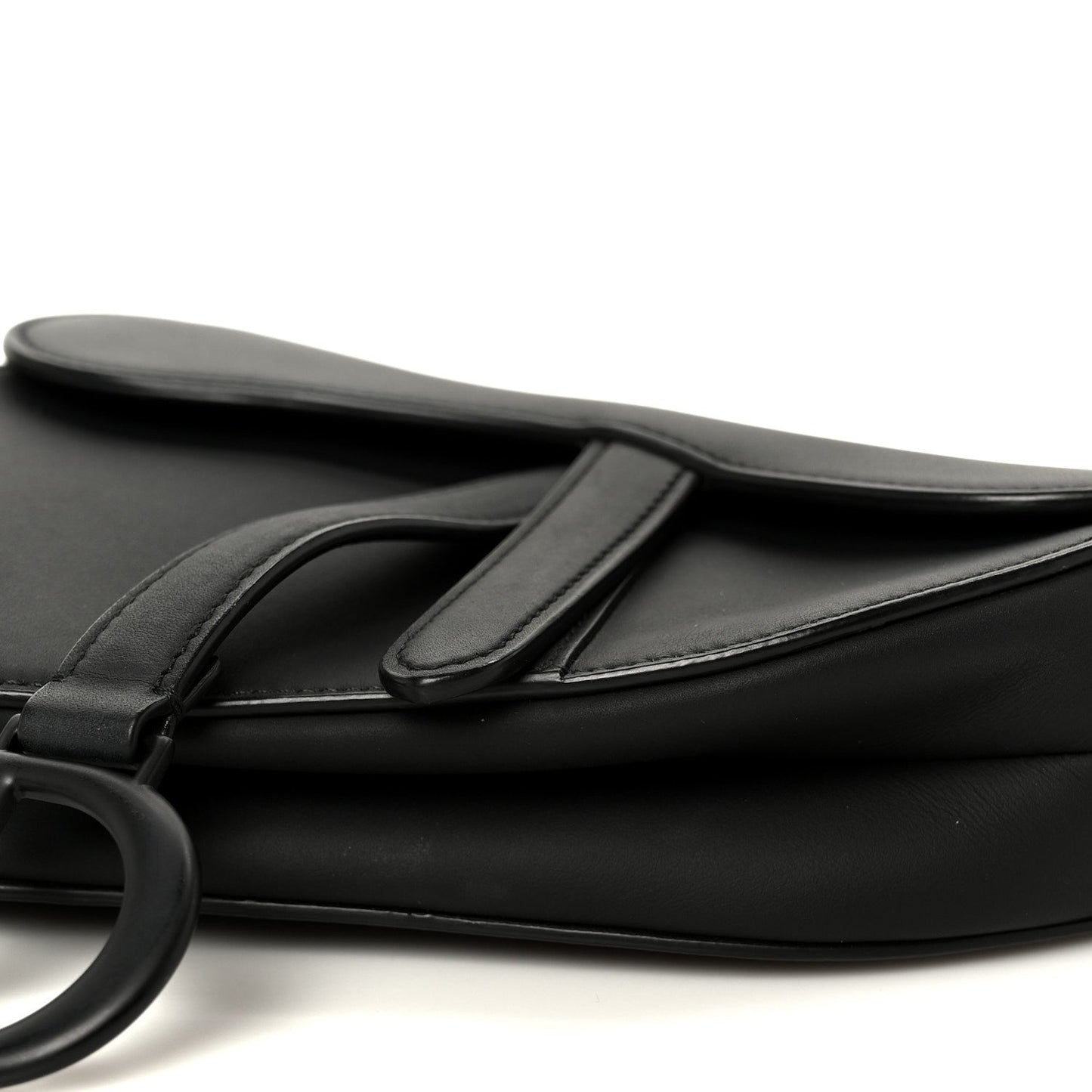 Ultra Matte Calfskin Mini Saddle Bag Black