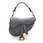 Grained Calfskin Mini Saddle Bag Sky Blue