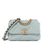 Tweed Quilted Medium Chanel 19 Flap Blue Multicolor
