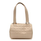 Lambskin Quilted CC Chocolate Bar Barrel Bag Beige