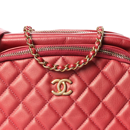 Calfskin Quilted Day Trips Camera Case Pink