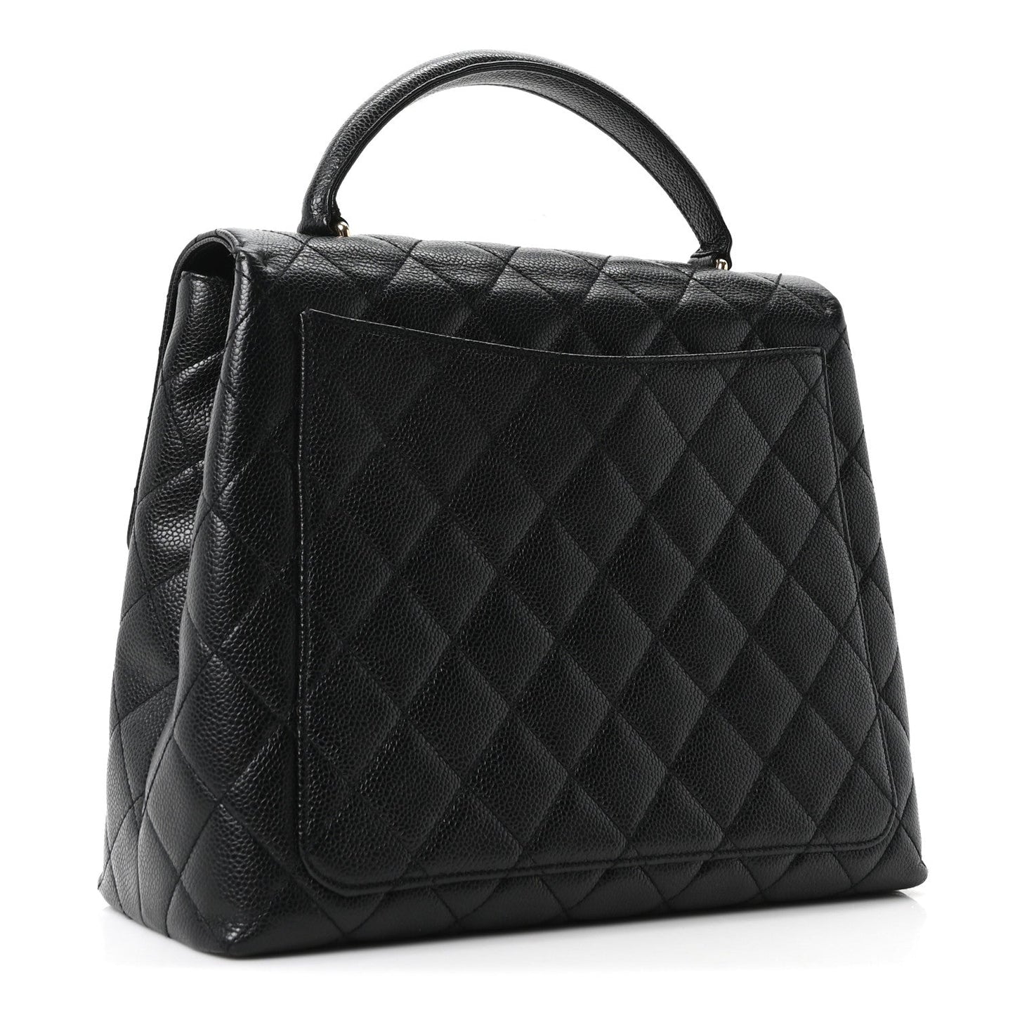 Caviar Quilted Jumbo Kelly Flap Black