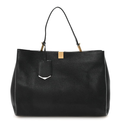 Calfskin Le Dix Soft Cabas M Shoulder Bag Black