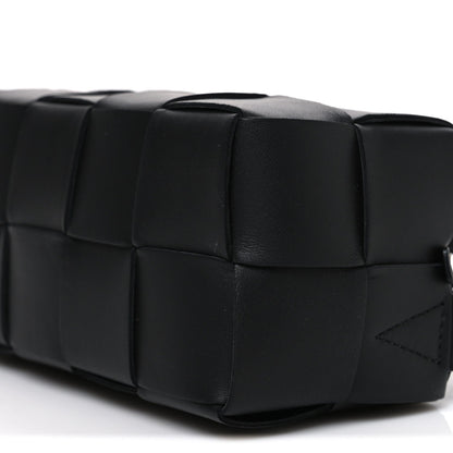 Lambskin Maxi Intrecciato Small Brick Cassette Bag Black