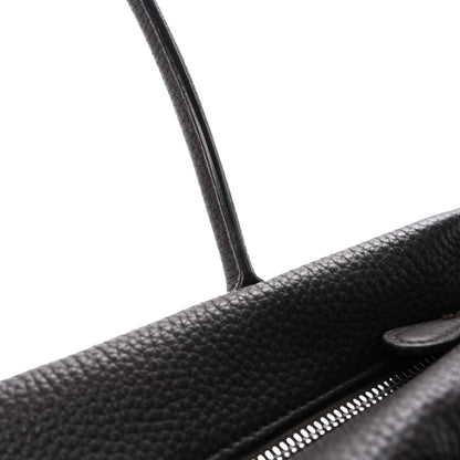 Grained Calfskin E/W Top Handle Bag Deep Brown
