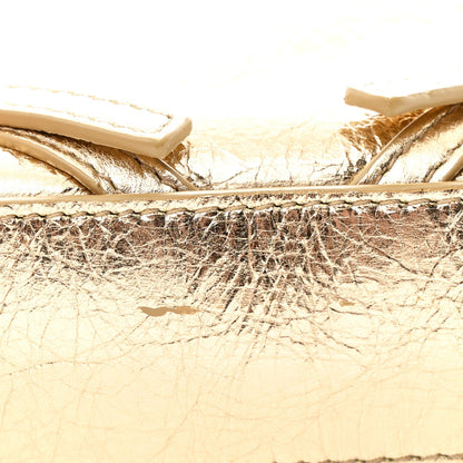 Metallic Tumbled Calfskin Nano Voyou Bag Golden Sand