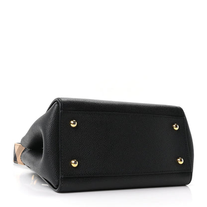 Soft Grain Calfskin Small Buckle Tote Black