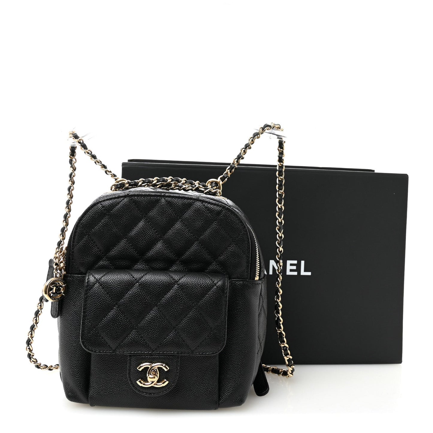 Caviar Quilted Small CC Day Backpack Black