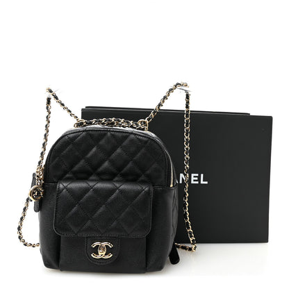 Caviar Quilted Small CC Day Backpack Black