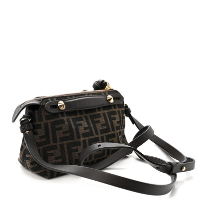 Vitello Grace Jacquard FF Mini By The Way Boston Bag Tobacco Moro Ebano