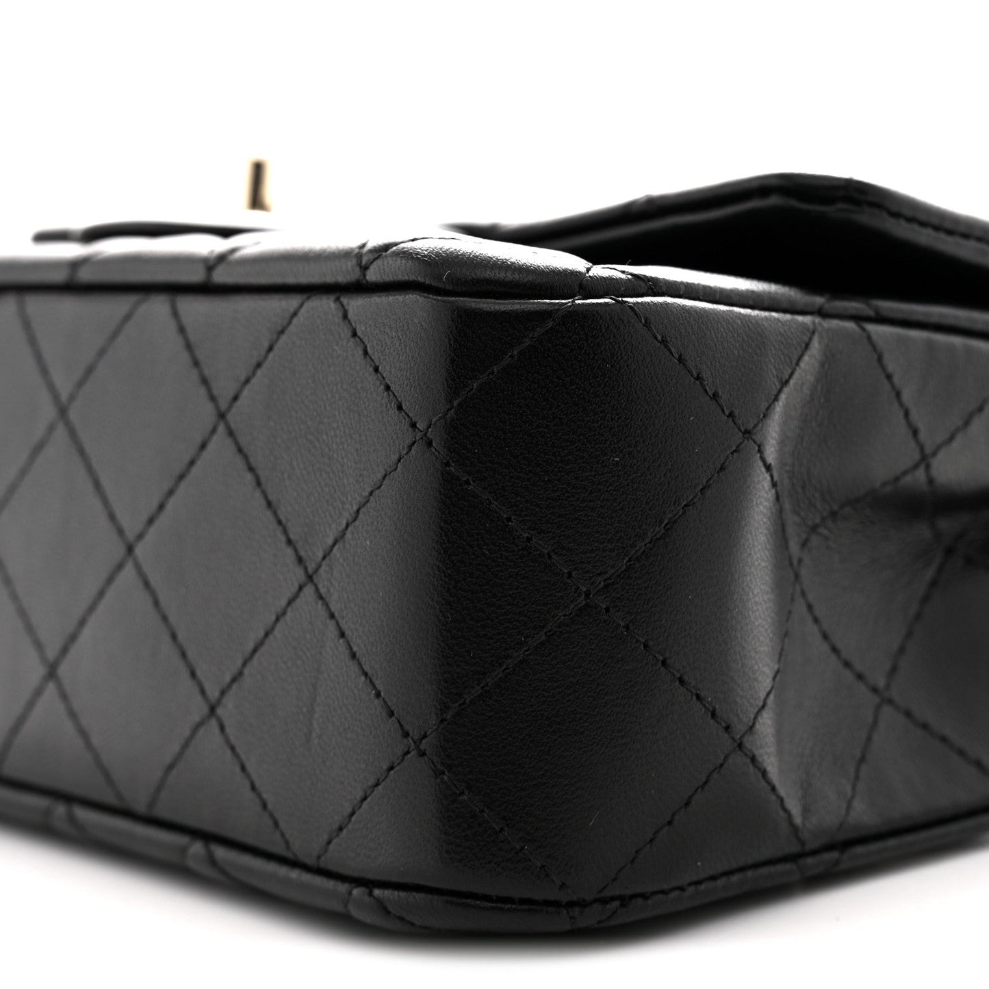 Lambskin Quilted Mini Rectangular Flap Black