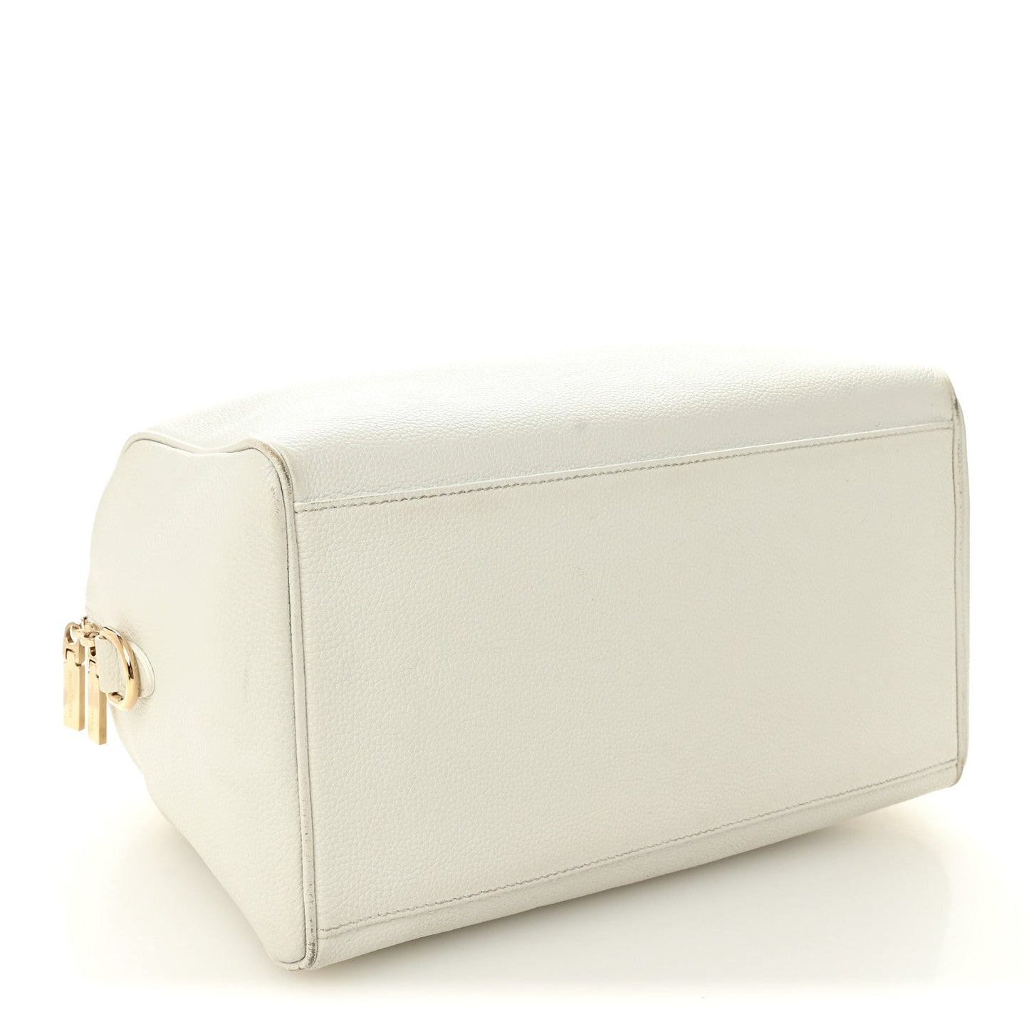 Grained Calfskin Palazzo Bowler White