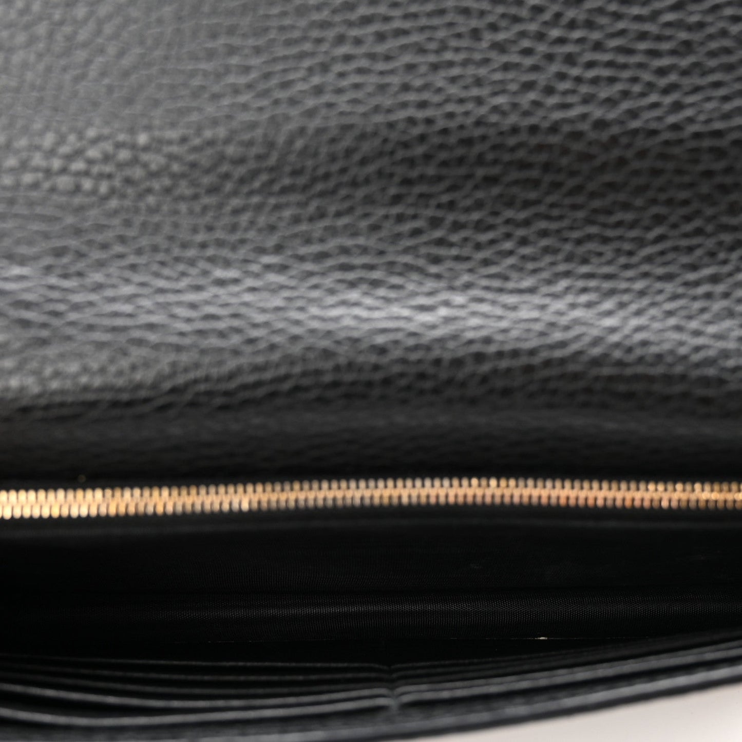 Dollar Calfskin Medium Betty Chain Wallet Black