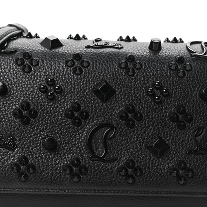 Calfskin Spikes Loubinthesky Paloma Clutch Black