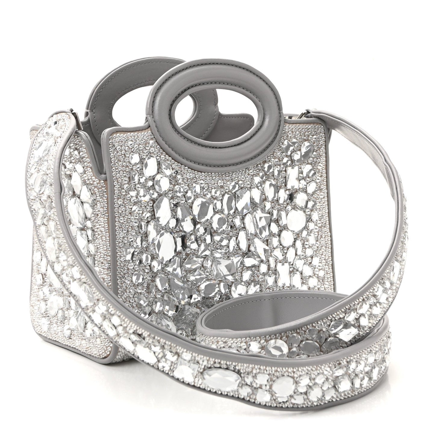 Crystal Mini Le Troisieme Shopping Bag Grey