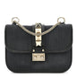 Denim Small Glam Lock Rockstud Flap Deep Denim