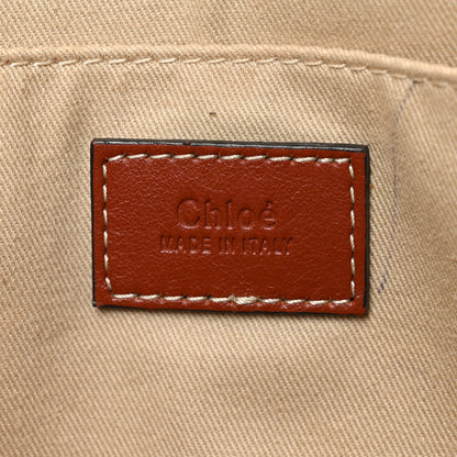 Cotton Calfskin Medium Woody Ribbon Tote White Brown