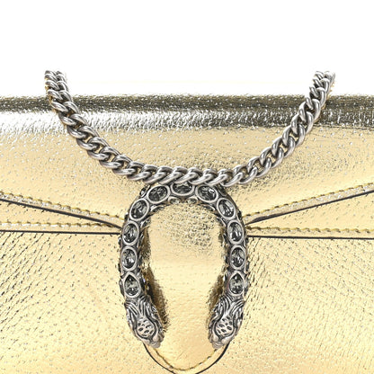 Metallic Calfskin Super Mini Dionysus Shoulder Bag Gold