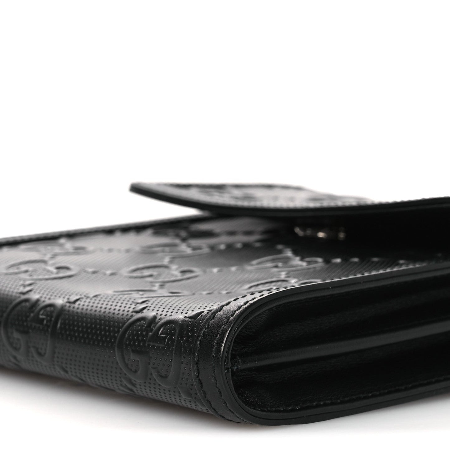 Calfskin GG Tennis Embossed Messenger Bag Black