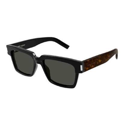 Saint Laurent Sunglasses Square Full Rim, Black/Havana Frame and Grey Lens SL732/FVADIM002