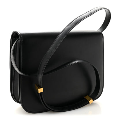 Box Calfskin Medium Classic Box Flap Bag Black
