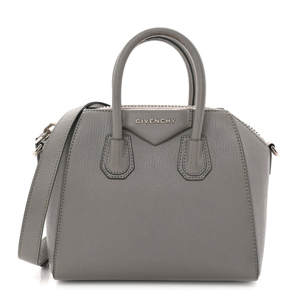 Sugar Goatskin Mini Antigona Pearl Grey