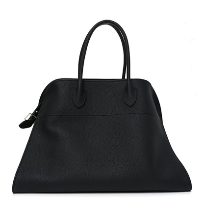 Matte Grained Calfskin Soft Margaux 15 Black