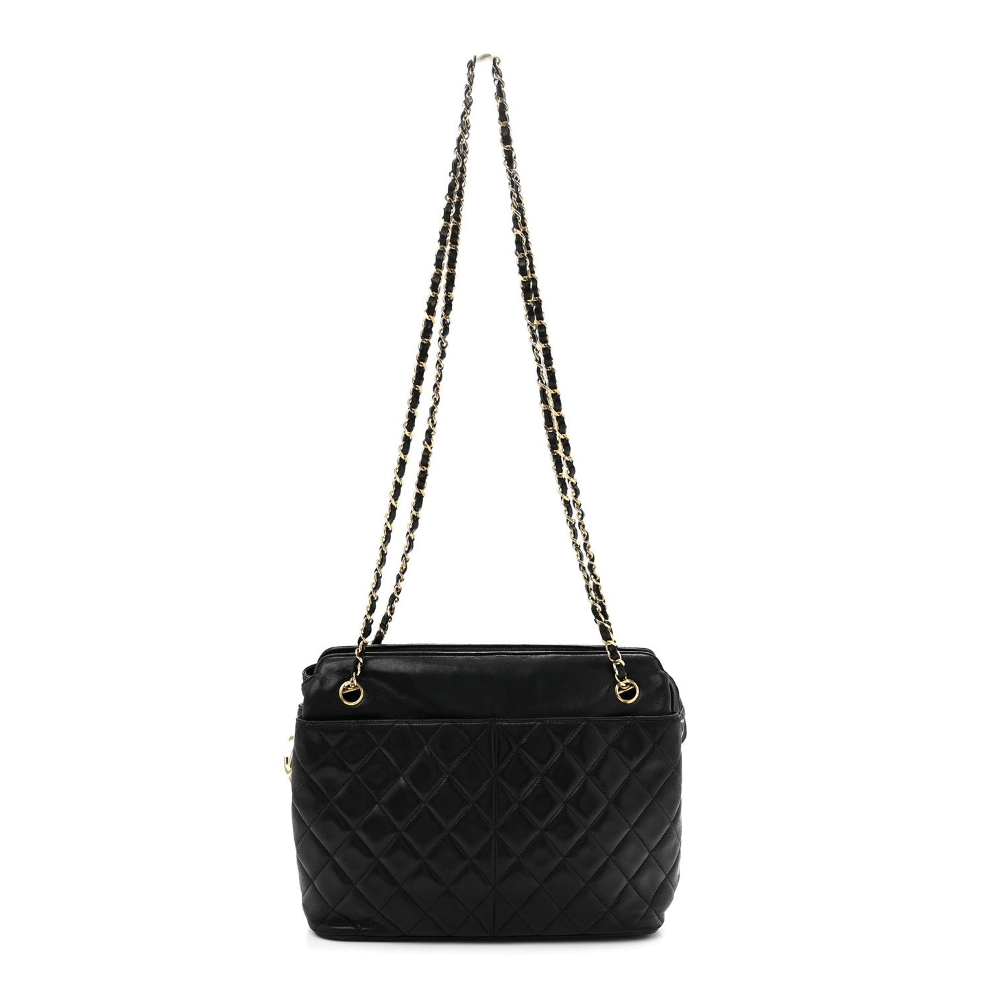 Lambskin Quilted Shoulder Bag Black