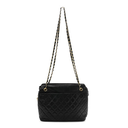 Lambskin Quilted Shoulder Bag Black