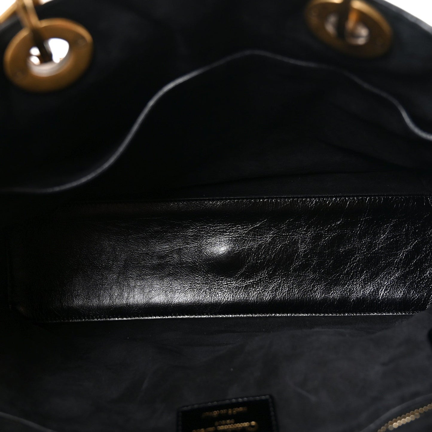Crinkled Patent Cannage Large Lady Dior Black