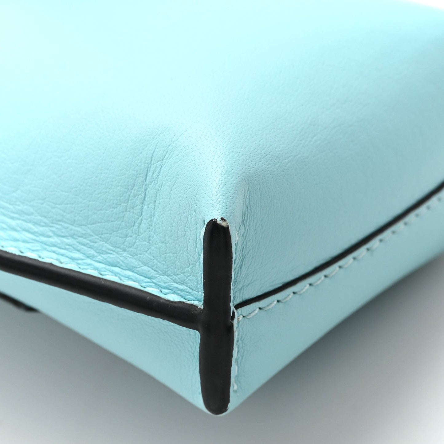 Calfskin Elephant Pouch Crossbody Bag Light Blue