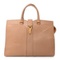 Textured Calfskin Large Cabas ChYc Beige