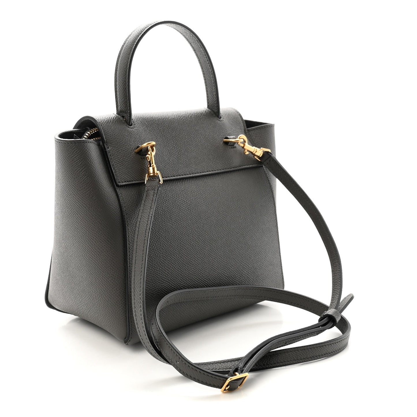 Grained Calfskin Nano Belt Bag Grey