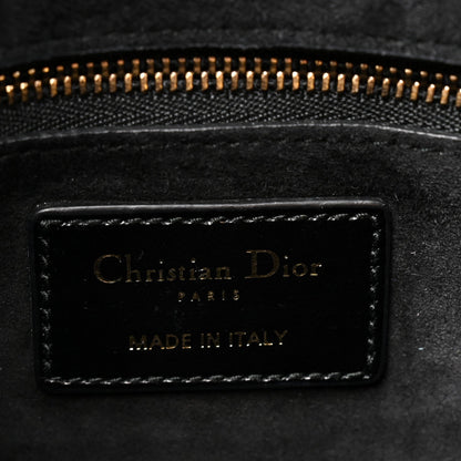 Crinkled Patent Cannage Small Lucky Badges My Lady Dior Black
