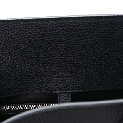Matte Grained Calfskin Margaux Shoulder 12 Marine