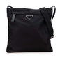 Prada Triangle Logo Plate Nylon Leather Shoulder Bag