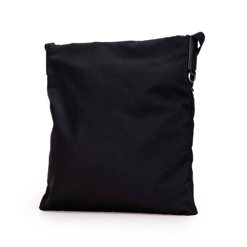 Prada Triangle Logo Plate Nylon Leather Shoulder Bag