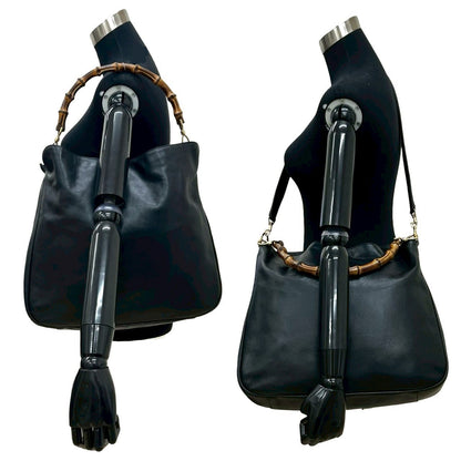 Gucci Bamboo Leather 2way Shoulder Bag