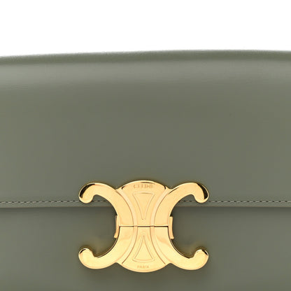Shiny Calfskin Triomphe Shoulder Bag Celadon