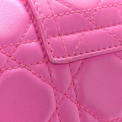 Lambskin Cannage Miss Dior Promenade Pouch Fuchsia