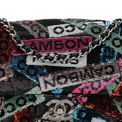 Sequin Logo Small Flap Ruthenium Multicolor