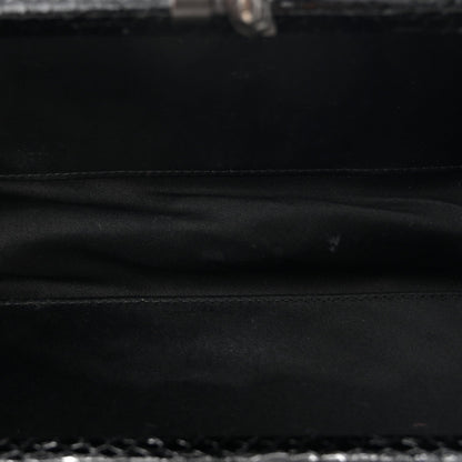 Satin Ayers Intreccio Impero Stretch Knot Clutch Black
