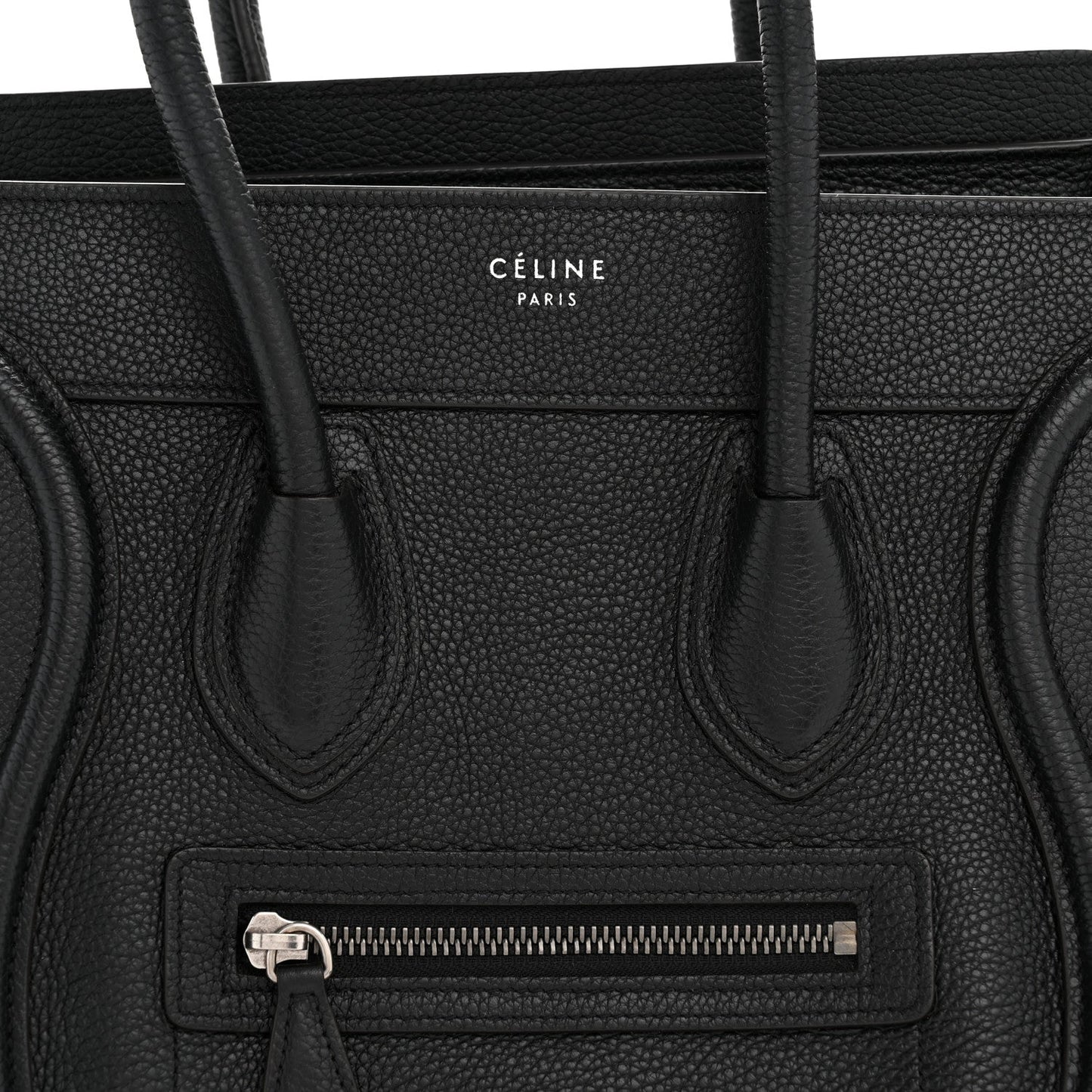 Drummed Calfskin Micro Luggage Black