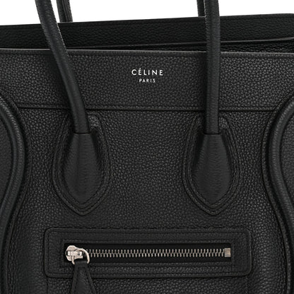 Drummed Calfskin Micro Luggage Black