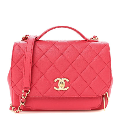 Caviar Quilted Medium Business Affinity Flap Pink