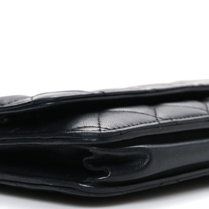 Lambskin Quilted Wallet On Chain WOC Black